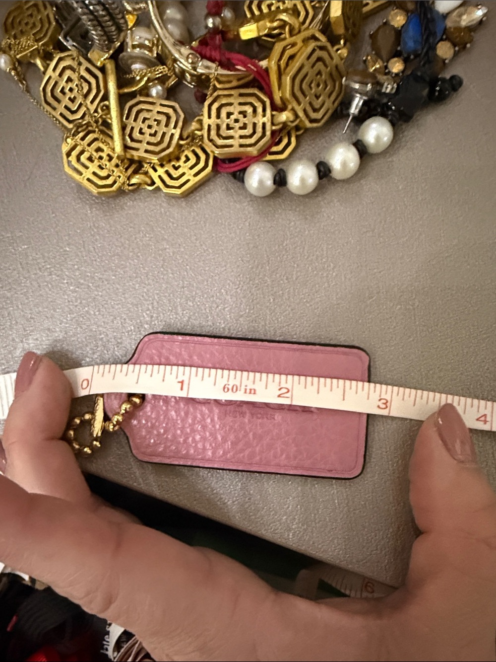 NEW Coach Pink Leather Keychain - Picture 3 of 3